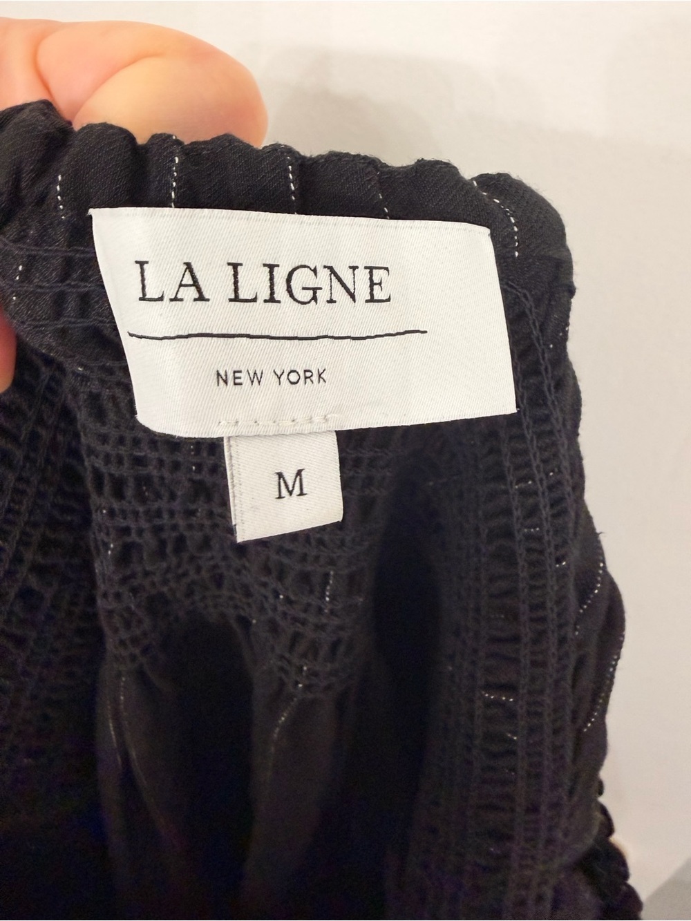 La Ligne Amy Linen Blend Black Pinstripe Maxi Dress SIze Medium - Picture 7 of 8